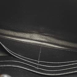 Pre Owned Dior Black Leather Saddle Wallet on Chain