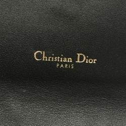 Pre Owned Dior Black Leather Saddle Wallet on Chain