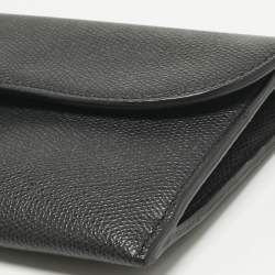 Pre Owned Dior Black Leather Saddle Wallet on Chain