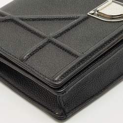 Pre Owned Dior Black Cannage Leather Diorama Wallet on Chain