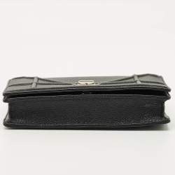 Pre Owned Dior Black Cannage Leather Diorama Wallet on Chain