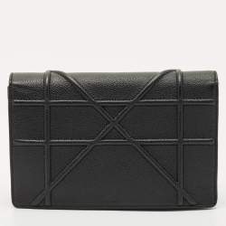 Pre Owned Dior Black Cannage Leather Diorama Wallet on Chain