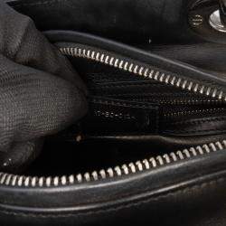 Pre Owned Dior Black Medium Calfskin Patch Embellished Lady Dior