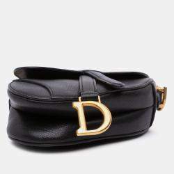 Pre Owned Dior Black Micro Goatskin Saddle