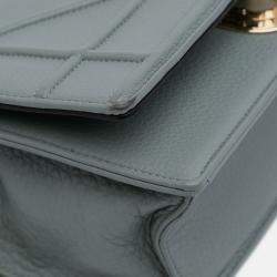 Pre Owned Dior Grey Small Grained Calfskin Diorama Flap