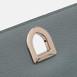 Pre Owned Dior Grey Small Grained Calfskin Diorama Flap