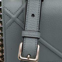 Pre Owned Dior Grey Small Grained Calfskin Diorama Flap