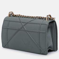Pre Owned Dior Grey Small Grained Calfskin Diorama Flap