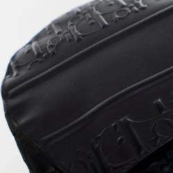 Pre Owned Dior Medium Oblique Embossed Black Calf Leather Saddle Bag