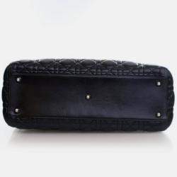 Pre Owned Dior Vintage Large Black Lambskin Lady Dior