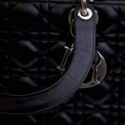 Pre Owned Dior Vintage Large Black Lambskin Lady Dior