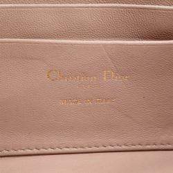 Pre Owned Dior Pink Small Tweed Macrocannage Caro Bag