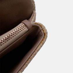 Pre Owned Dior Pink Small Tweed Macrocannage Caro Bag