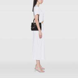 Pre Owned Dior Black Medium Beaded Floral Embellished Lambskin Lady Dior