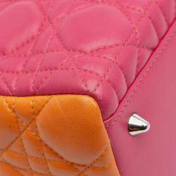 مملوكة مسبقًا Dior Multicolor Medium Tricolor Lambskin Cannage Lady Dior