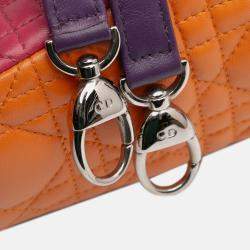 مملوكة مسبقًا Dior Multicolor Medium Tricolor Lambskin Cannage Lady Dior