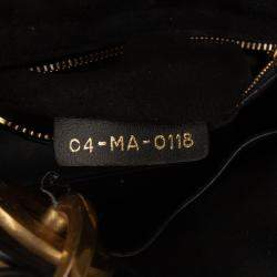 Pre Owned Dior Black Mini Lambskin Cannage Studded Supple Lady Dior