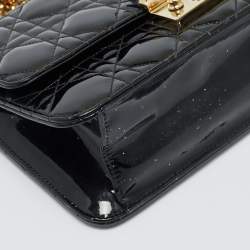 Pre Owned Dior Black Cannage Patent Leather Miss Dior Promenade Chain Bag