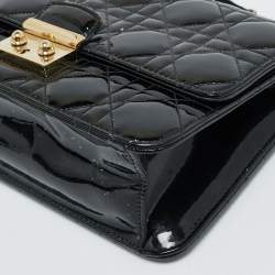 Pre Owned Dior Black Cannage Patent Leather Miss Dior Promenade Chain Bag