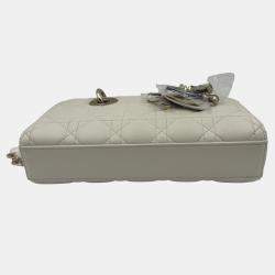 Pre Owned Dior White Cannage Leather Medium Lady D-Joy Tote