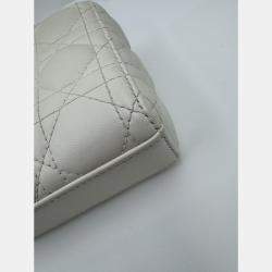 Pre Owned Dior White Cannage Leather Medium Lady D-Joy Tote