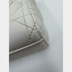 Pre Owned Dior White Cannage Leather Medium Lady D-Joy Tote