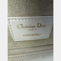 Pre Owned Dior White Cannage Leather Medium Lady D-Joy Tote