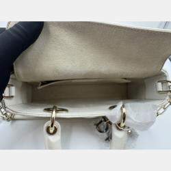 Pre Owned Dior White Cannage Leather Medium Lady D-Joy Tote