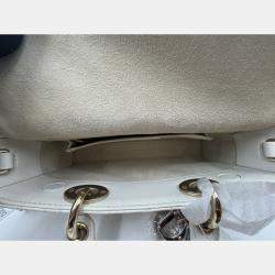 Pre Owned Dior White Cannage Leather Medium Lady D-Joy Tote