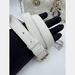 Pre Owned Dior White Cannage Leather Medium Lady D-Joy Tote