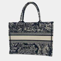 Pre Owned Dior Embroidered Medium Book Tote Bag