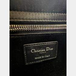 Pre Owned Dior Black Cannage Satin Mini Crystal Embellished Lady Dior Tote