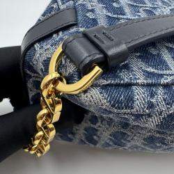 Pre Owned Dior hobo bag with chain denim