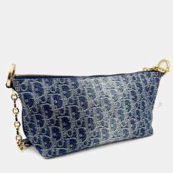 Pre Owned Dior hobo bag with chain denim