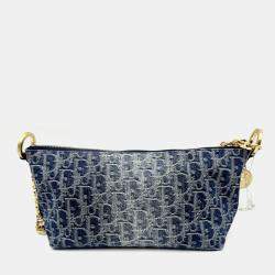 Pre Owned Dior hobo bag with chain denim