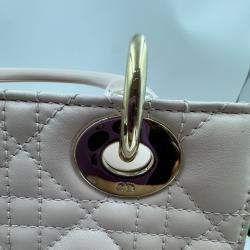 Pre Owned Dior pink Cannage Leather Small Lady Dior My ABCDior Tote