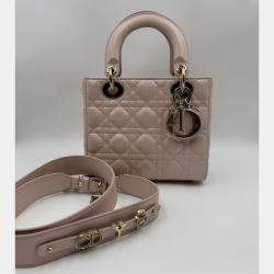 Pre Owned Dior pink Cannage Leather Small Lady Dior My ABCDior Tote