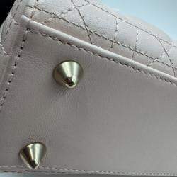 Pre Owned Dior pink Cannage Leather Small Lady Dior My ABCDior Tote