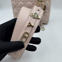 Pre Owned Dior pink Cannage Leather Small Lady Dior My ABCDior Tote