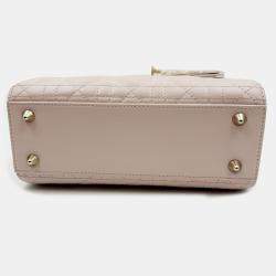 Pre Owned Dior pink Cannage Leather Small Lady Dior My ABCDior Tote