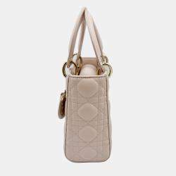 Pre Owned Dior pink Cannage Leather Small Lady Dior My ABCDior Tote