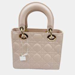 Pre Owned Dior pink Cannage Leather Small Lady Dior My ABCDior Tote
