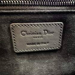 Pre Owned حقيبة يد توتس ديور ليدي ديور صغيرة جلد مطفي أسود بالكامل كاناج سوداء