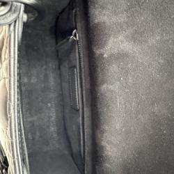 Pre Owned حقيبة يد توتس ديور ليدي ديور صغيرة جلد مطفي أسود بالكامل كاناج سوداء