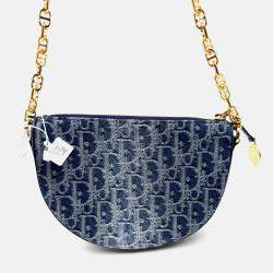Pre Owned DIOR CALLISTO CD OBLIQUE BLUE DENIM bag