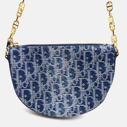 Pre Owned DIOR CALLISTO CD OBLIQUE BLUE DENIM bag