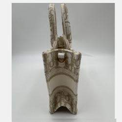 Pre Owned DIOR white/gold Oblique Book Tote