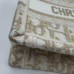 Pre Owned DIOR white/gold Oblique Book Tote