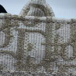 Pre Owned DIOR white/gold Oblique Book Tote