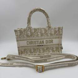 Pre Owned DIOR white/gold Oblique Book Tote